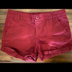 Burgundy shorts
